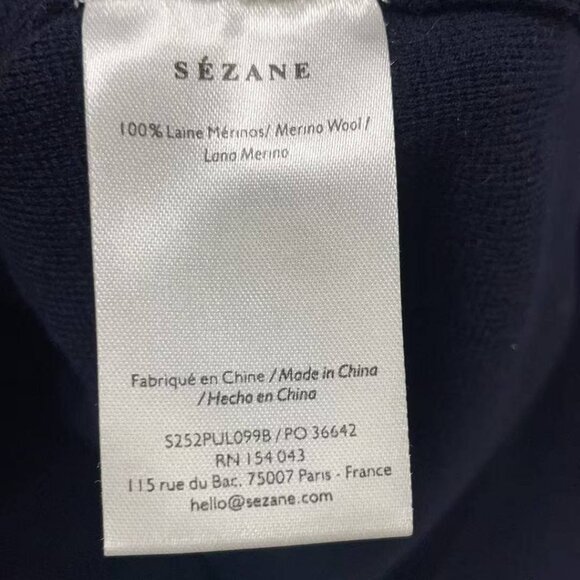 Sezane Naya Jumper Marine with Ecru Details - Picture 12 of 15